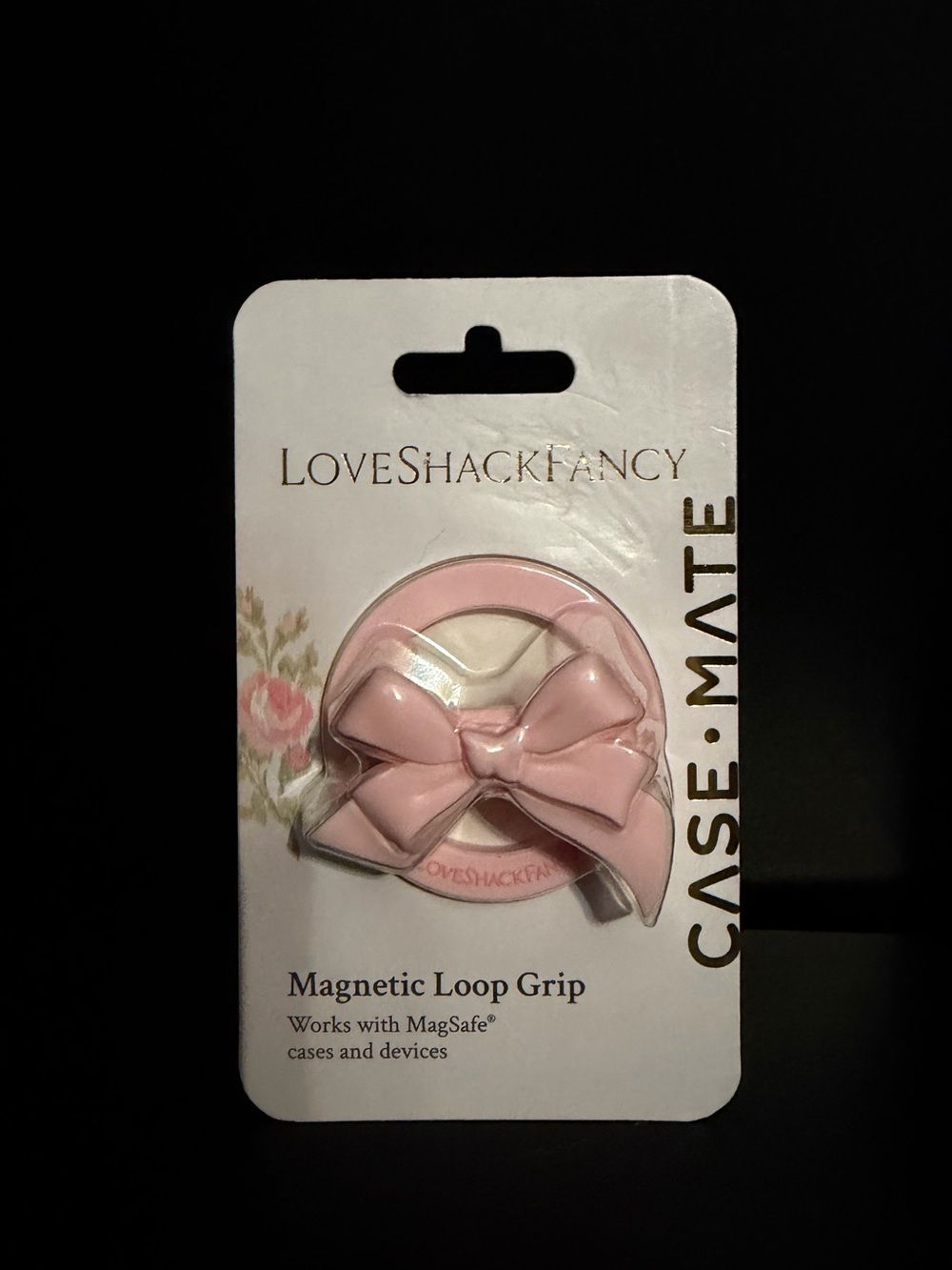 Case-Mate x LoveShackFancy Pink Bow MagSafe Magnetic Loop Grip NIB